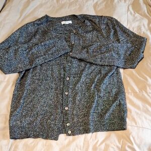 Croft & Barrow Black and White Knit Cardigan